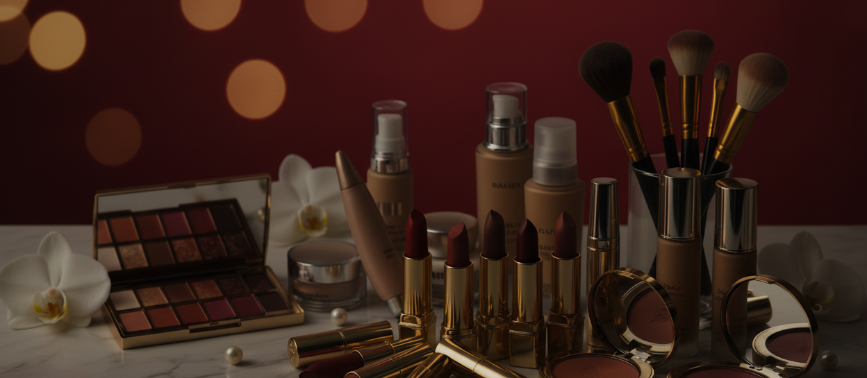 banner image of makeup and beauty items